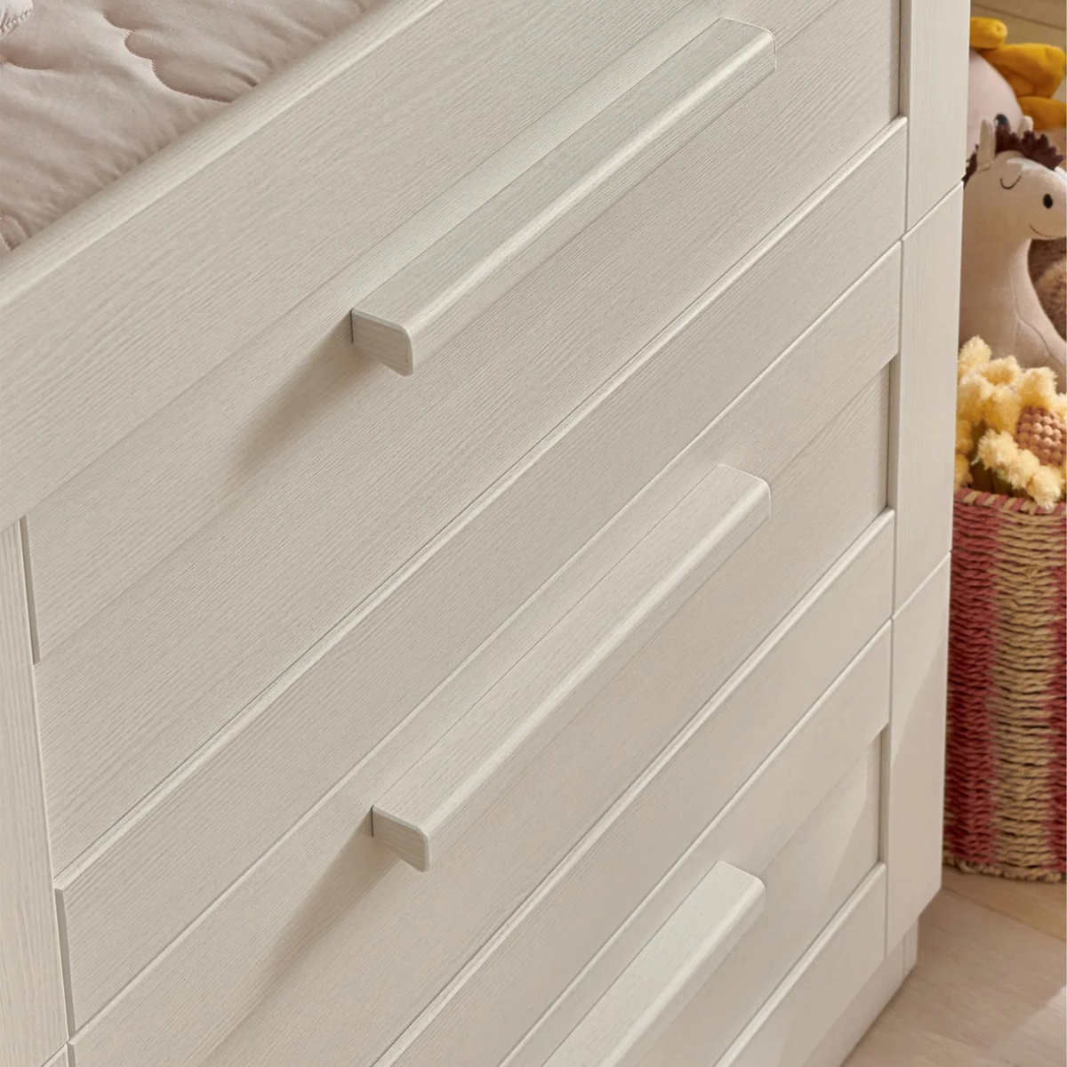 Mama's And Papa's Atlas 3 Piece Cot Bed Range with Dresser and Wardrobe Warm Beige