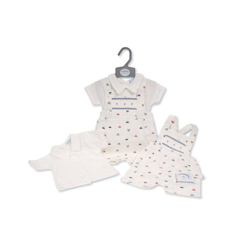 Baby Clothing Collection Boys Short 2 pcs Dungaree Set - Cars