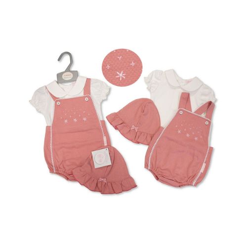 Baby Clothing Collection Girls 2 pcs Dungaree Set with Hat