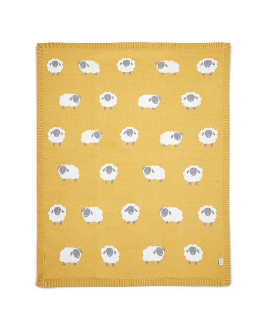 Mama's And Papa's Knitted Blanket - Sheep Motif
