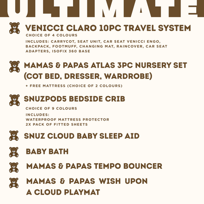 MOCCA Baby Ultimate Bundle Including 10pc Travel System