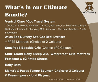 MOCCA Baby Ultimate Bundle Including 10pc Travel System
