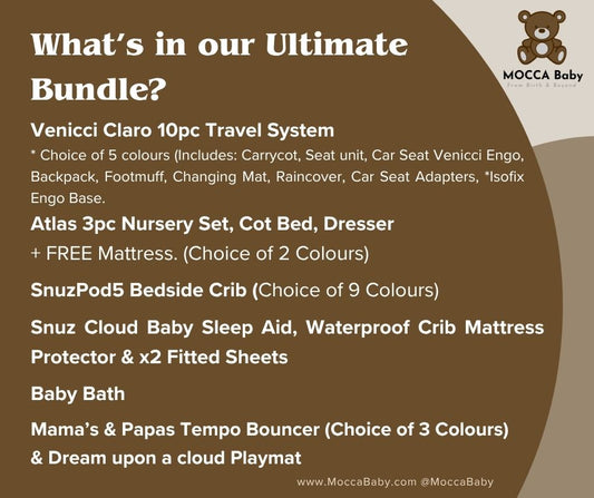 MOCCA Baby Ultimate Bundle Including 10pc Travel System
