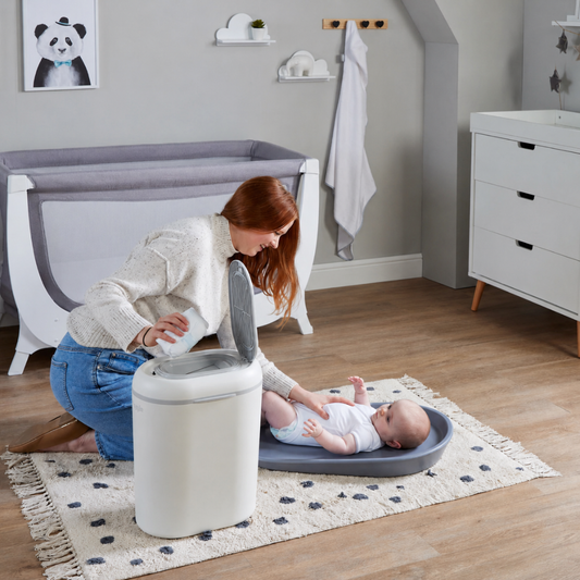 Shnuggle Eco-Touch Nappy Bin | Odour-Locking & Eco-Friendly- Taupe
