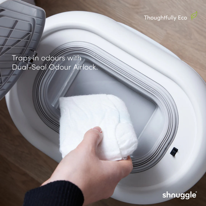 Shnuggle Eco-Touch Nappy Bin | Odour-Locking & Eco-Friendly- Taupe