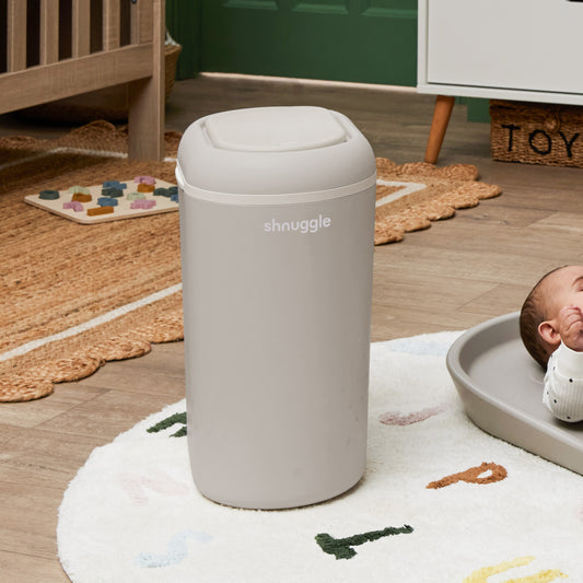 Shnuggle Eco-Touch Nappy Bin | Odour-Locking & Eco-Friendly- Taupe