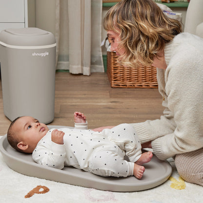 Shnuggle Eco-Touch Nappy Bin | Odour-Locking & Eco-Friendly- Taupe