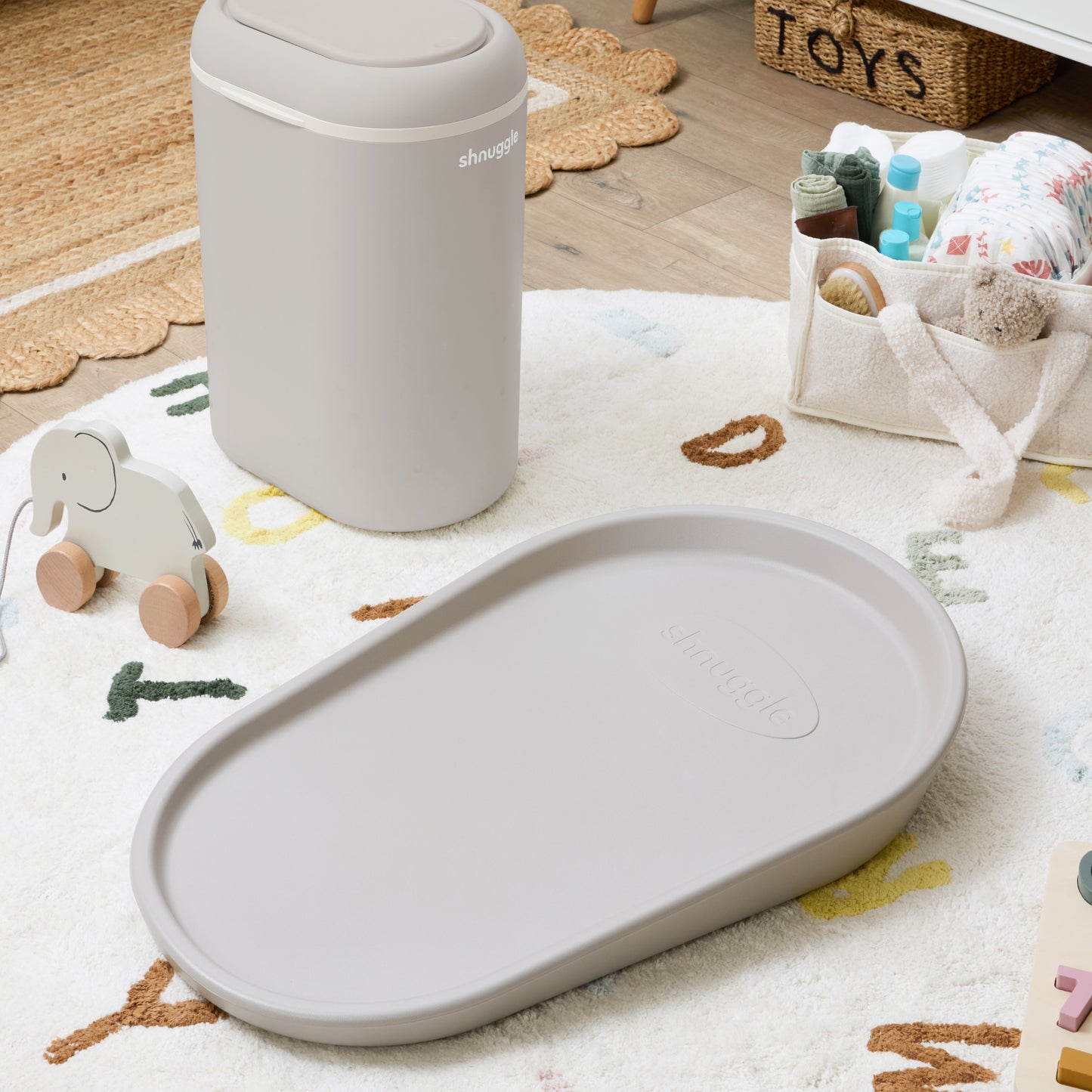 Shnuggle Eco-Touch Nappy Bin | Odour-Locking & Eco-Friendly- Taupe