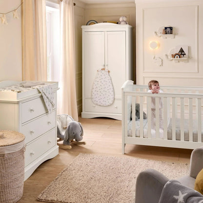 Flyn 3 Piece Cotbed Range with Dresser Changer & Wardrobe - White