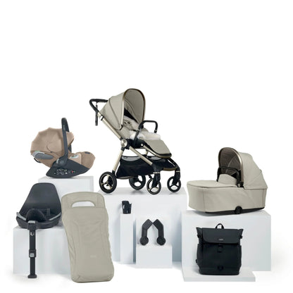 Mamas and Papas Vardo Pushchair Bundle with Cybex Cloud T Car Seat (9 Pieces) - Shell/Cosy Beige
