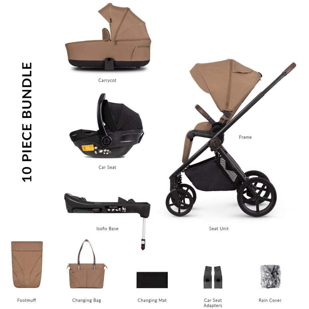 Venicci Claro Pram 3IN1 + Base (10 Piece Bundle)