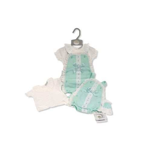 Baby Clothing Collection Girls Short 2 pcs Romper Set with Bow and Lace