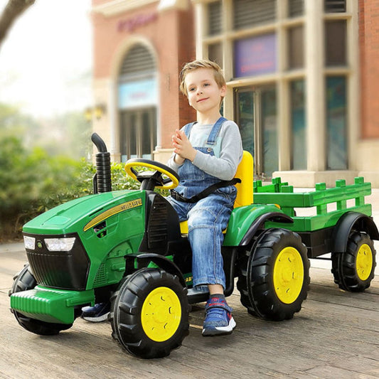 Kids 12V Ride on Tractor with Trailer