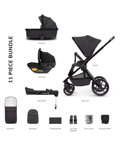 VENICCI Tinum Edge SE Raven Pram 3 in 1 + base (11 piece Bundle)