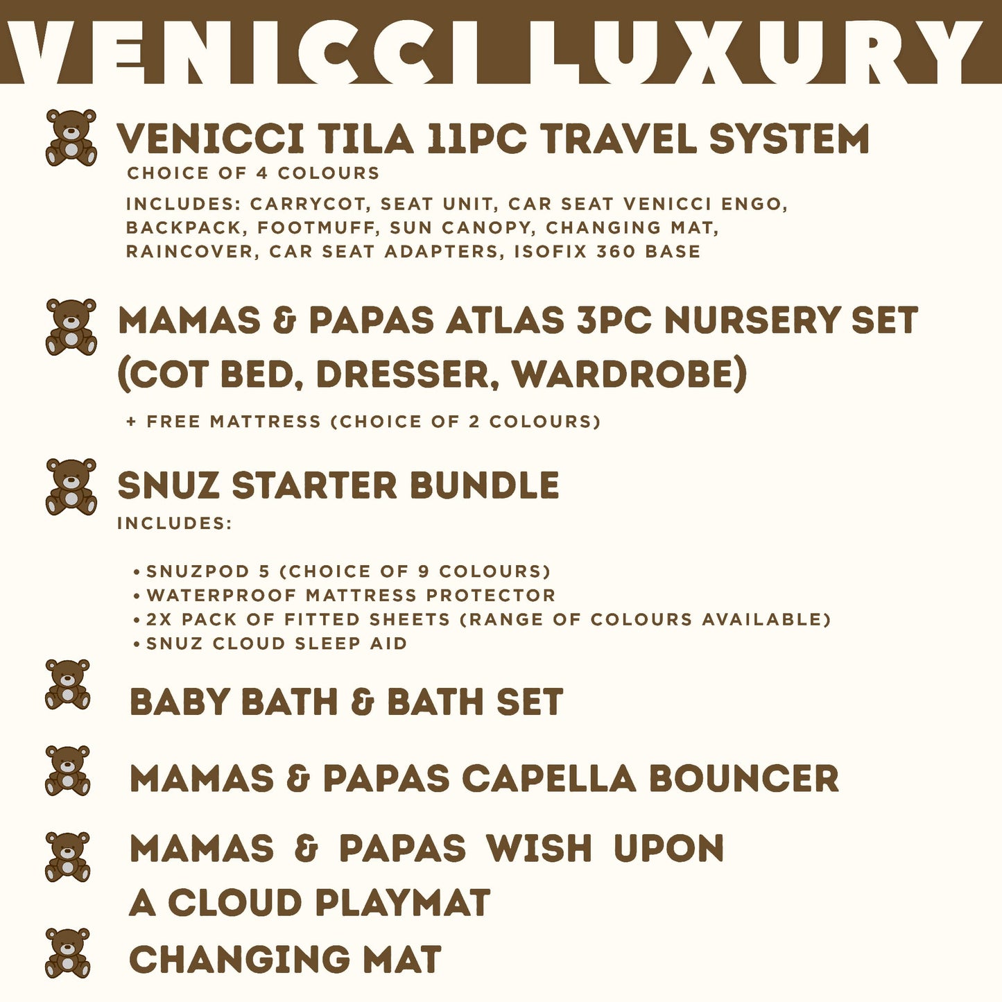 Mocca Baby Venicci Luxury Bundle