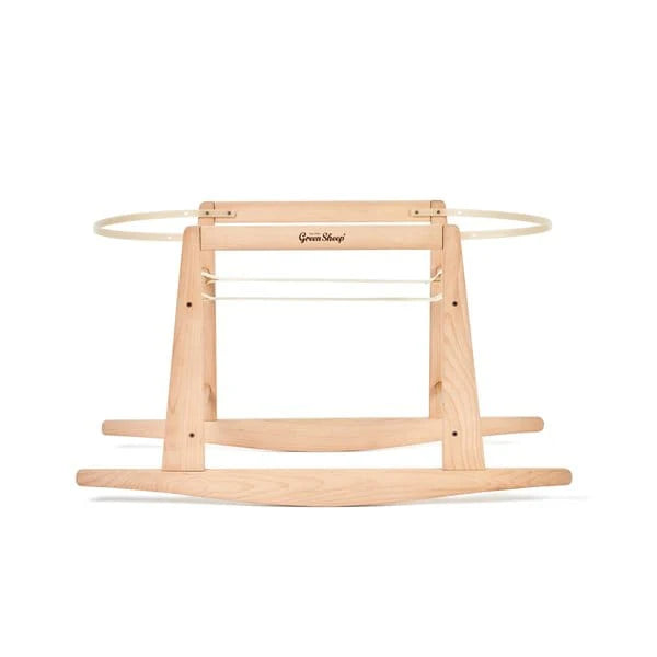 The Little Green Sheep Organic Knitted Moses Basket, Mattress & Natural Rocking Stand
