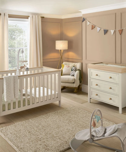 Wedmore 2 Piece Cotbed Set with Dresser Changer - Cashmere/Oak