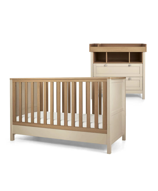 Harwell 2 Piece Cotbed Set with Dresser Changer - Cashmere