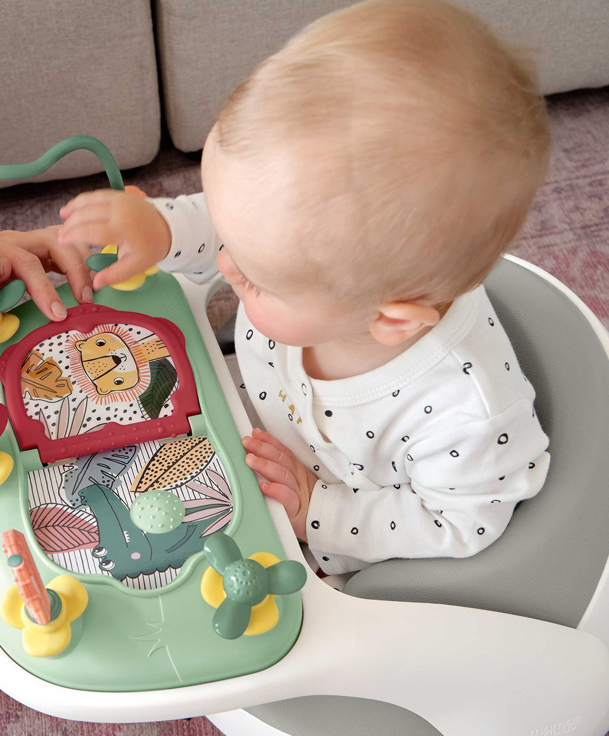 Mama s And Papa s Snug Floor Seat with Activity Tray Pebble Grey