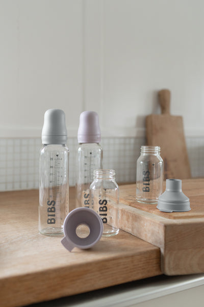 BIBS BABY GLASS BOTTLE COMPLETE SET 110ML
